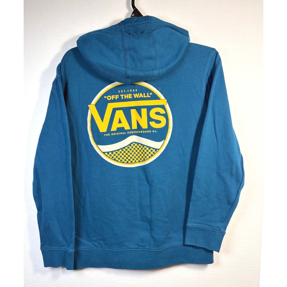 Vans Hoodie Women XL Blue Excellent Off The Wall Graphic Pullover Sweatshirt
